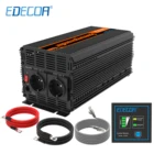 EDECOA, инвертор мощности 2000w DC 24V to AC 220V, модифицированный синусоидальный солнечный инвертор с дистанционным управлением для транспортных средств солнечной системы