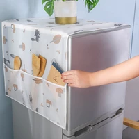 refrigerator dust proof cover cartoon printed refrigerator cloth storage pocket multipurpose home textile washing machine cover