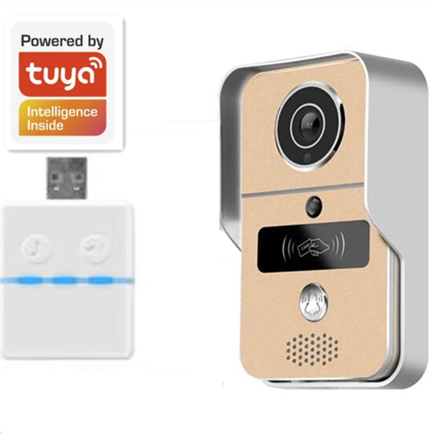 2MP 1080P POE Tuya APP WIFI IP Doorbell   Intercom Visual Door Viewer With Chime Wireless  Peephole Viewer Video Door Phone