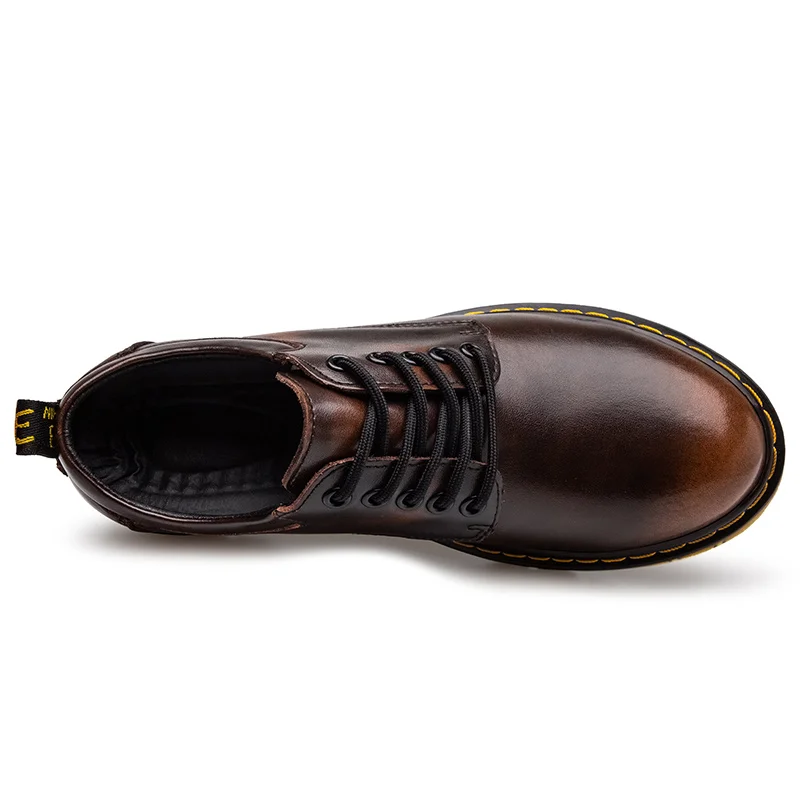 Мужская кожаная обувь Коллекция 2020 года Классические модные коричневые зимние