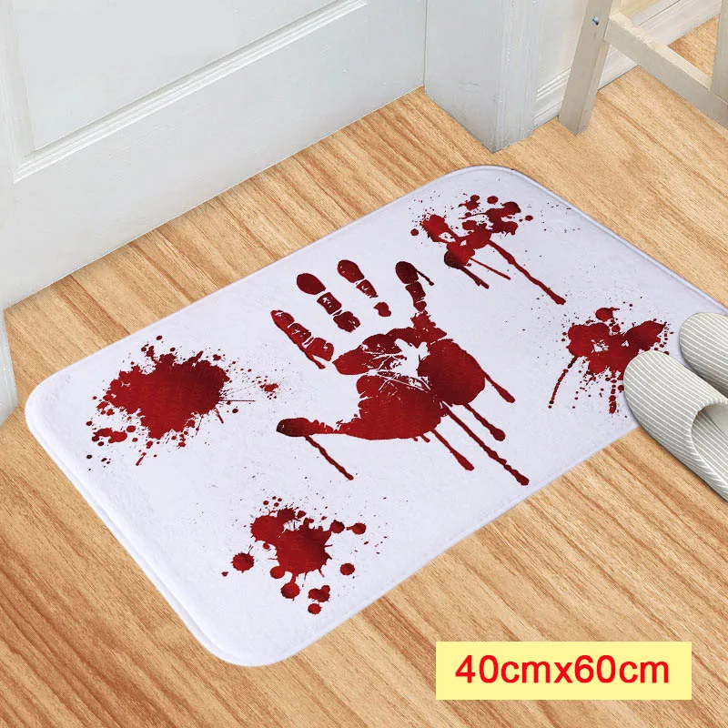 Новинка мягкий коврик в стиле Хэллоуина украшение следы крови нескользящий