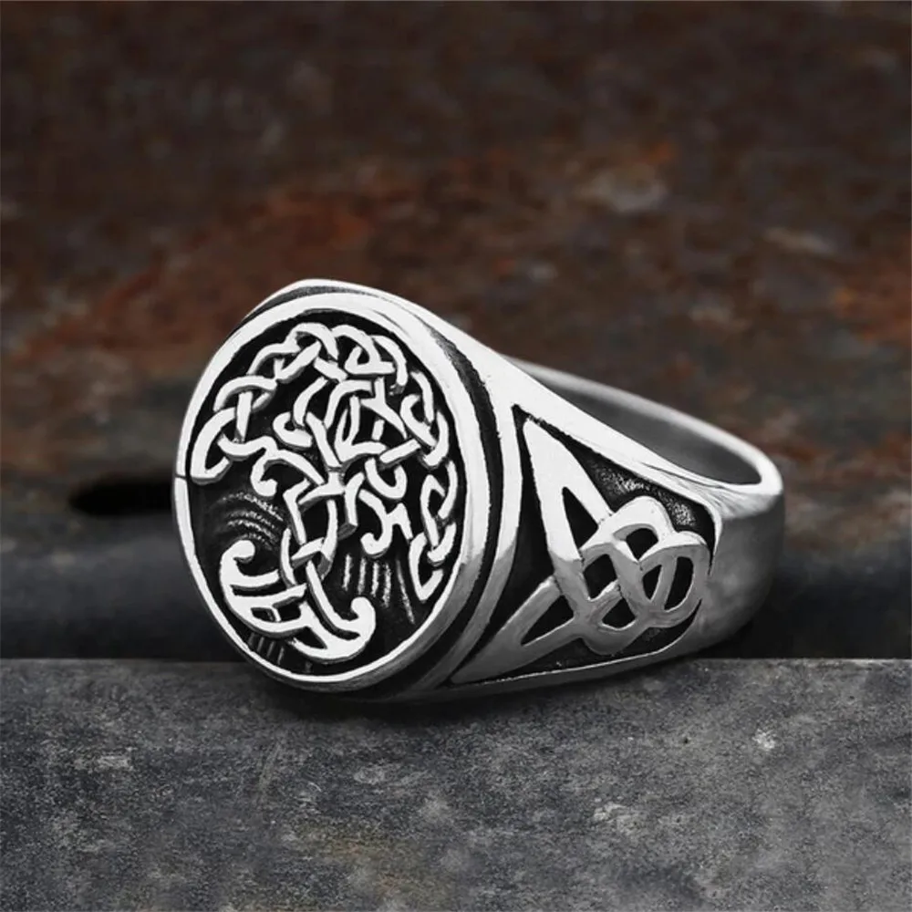 

Retro Creative Viking Ethnic Style Ring of Life Ring Men's Punk Fashion Hip-hop Locomotive Party Jewelry Jewelry Ring Gift