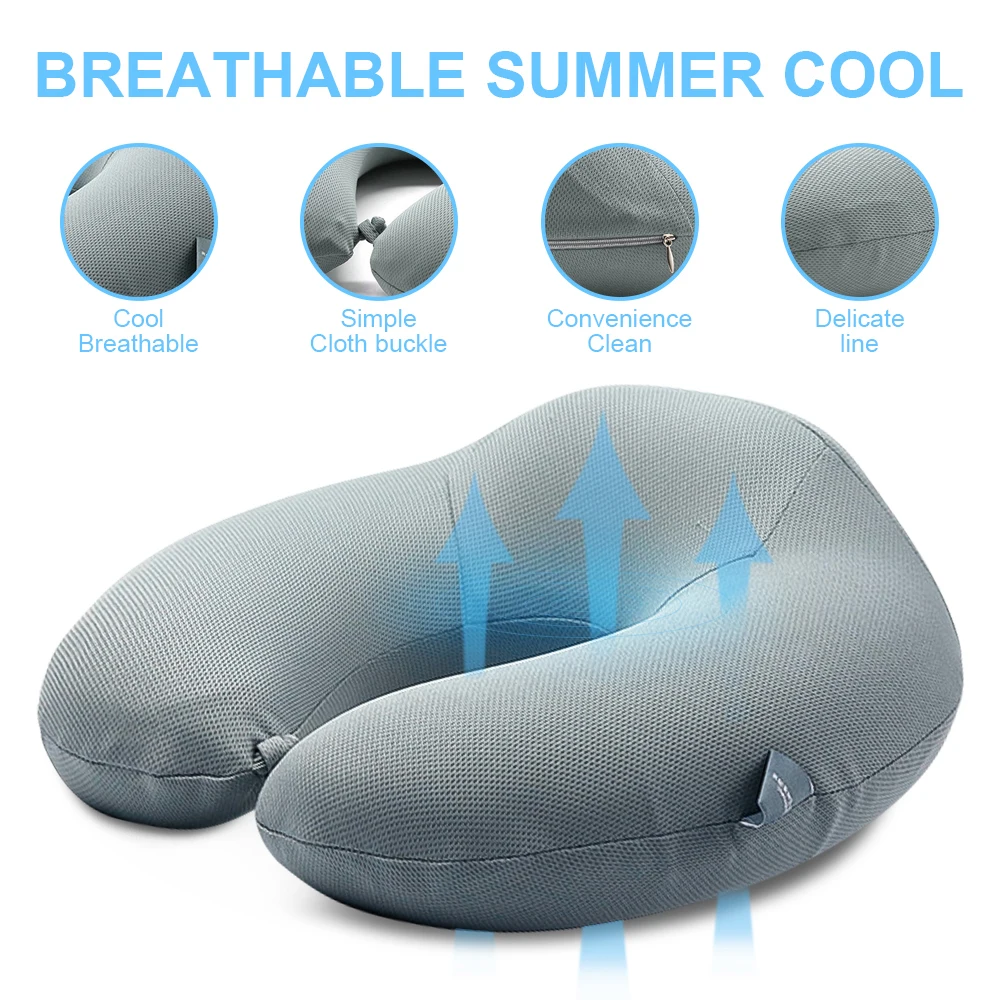 Подушка для шеи с эффектом памяти U-образная подушка поддержки самолета шейного