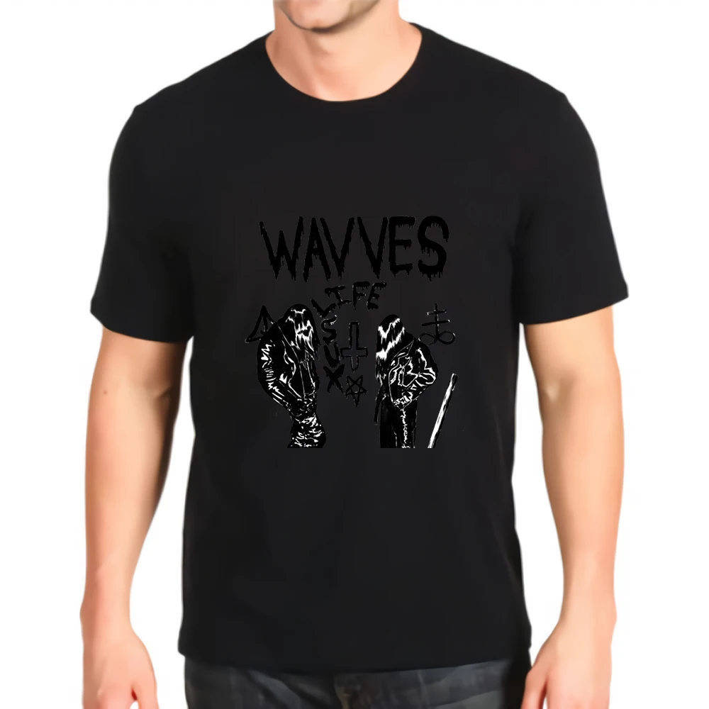 Модная футболка с принтом новые футболки wavves под заказ мужские свободные топы |