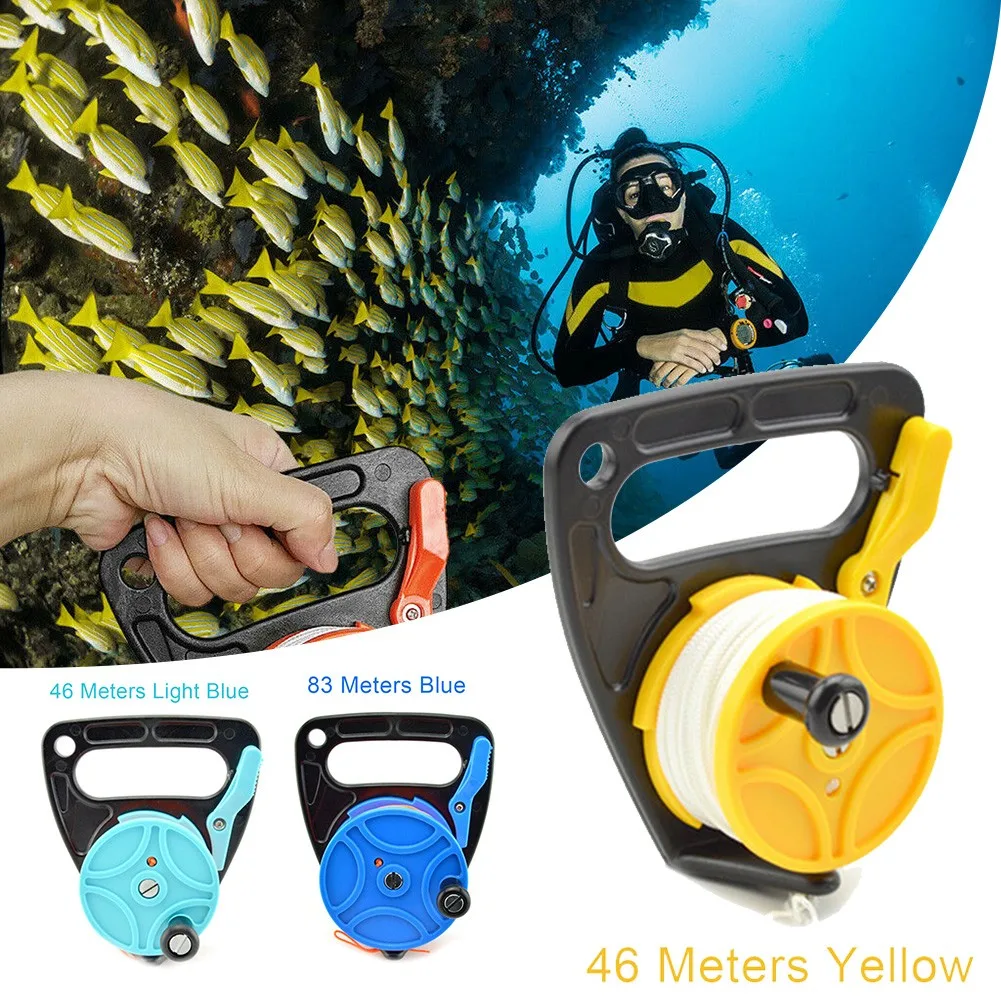 

46/83m Scuba Diving Reel Deep Diving Cave Exile Technology Diving Traction Rope Retractable Snorkeling Equipment With Handle