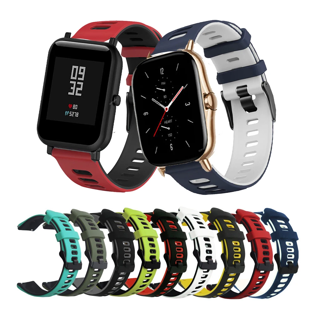 

Силиконовый ремешок на запястье для смарт-часов Huami Amazfit GTS 2/Mini, спортивный Браслет Для Xiaomi Amazfit Bip S/U / Pro / GTS2