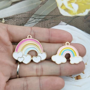 10pcs/lot Sweet Heart Cloud Desighn Rainbow Enamel Charms Pendant DIY
Jewelry Accessory Earring Bracelet Finding Phone Pen Decor 2.7 USD