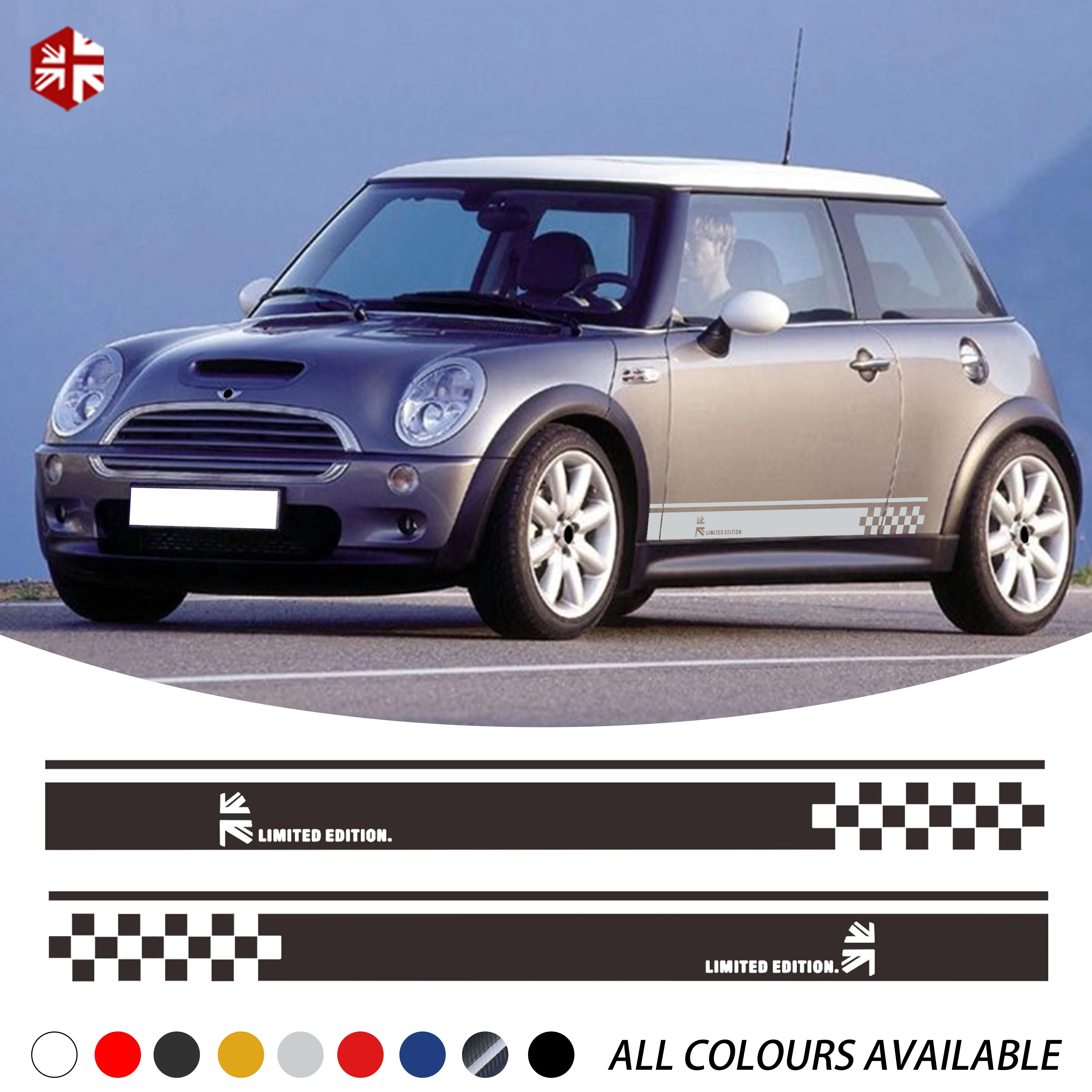

2X Union Jack Styling Car Door Side Stripe Sticker Limited Edition Body Decal For MINI Cooper S One R50 R52 R53 JCW Accessories