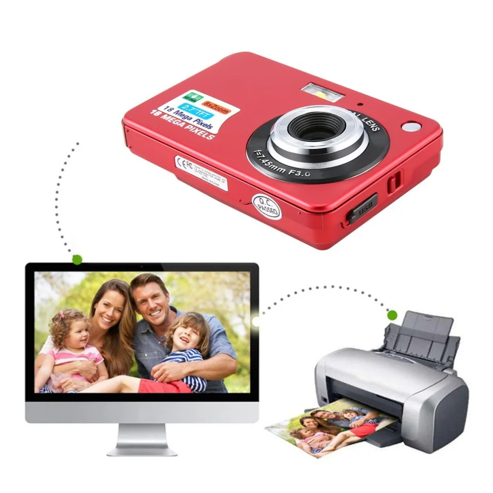 2,7 дюймов TFT ЖК-дисплей 18MP 720P 8x зум HD Цифровая камера Анти-встряхивание видеокамера CMOS микро камера подарок детям