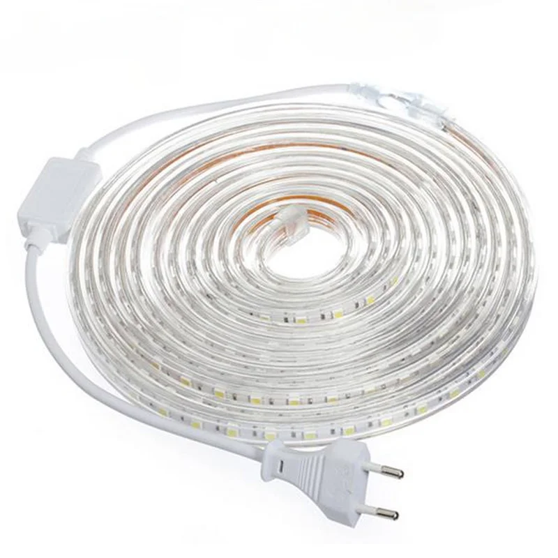 

SMD 5050 AC220V LED Strip Flexible Light 60leds/m Waterproof Led Tape LED Light With Power Plug 1M/2M/3M/5M/6M/8M/9M/10M/15M/20M