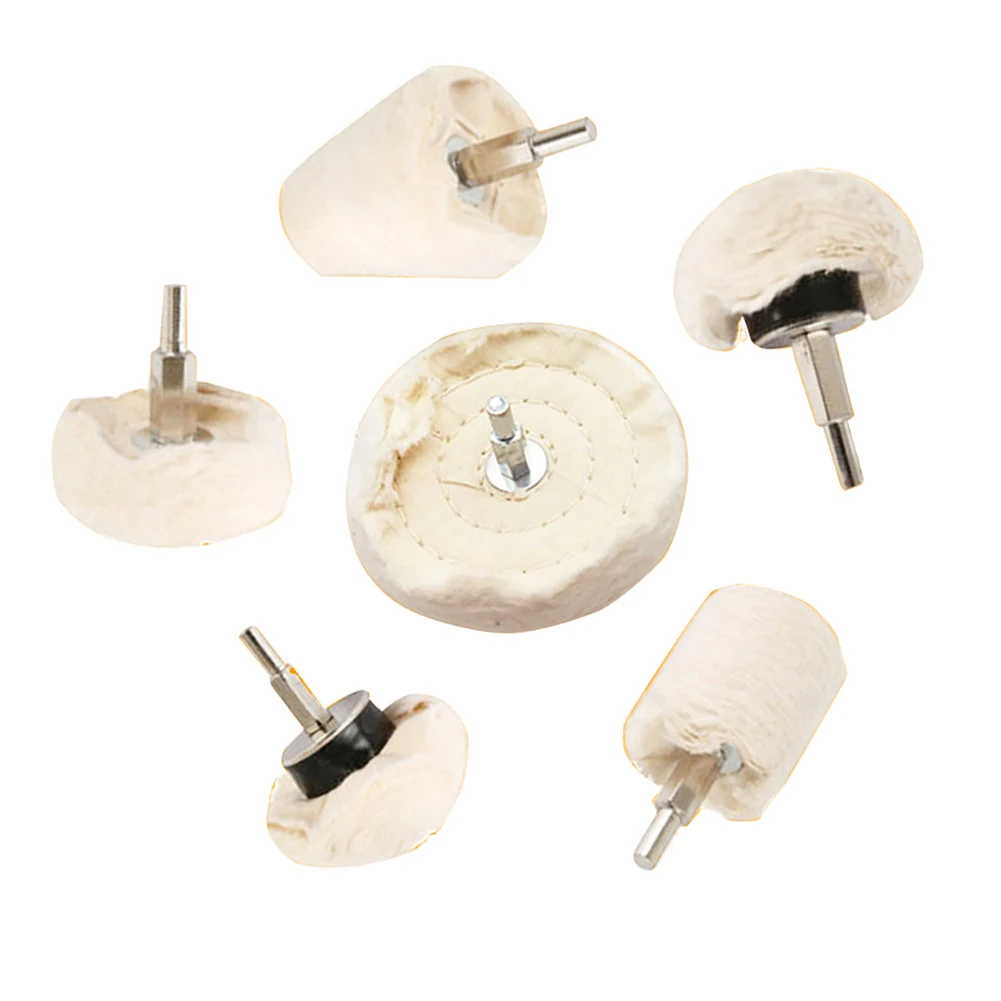

6pcs Buffing Portable Multipurpose Polishing Wheel Tool White Cloth Abrasive Car Easy Apply Accessories Rotary With Shank Mini