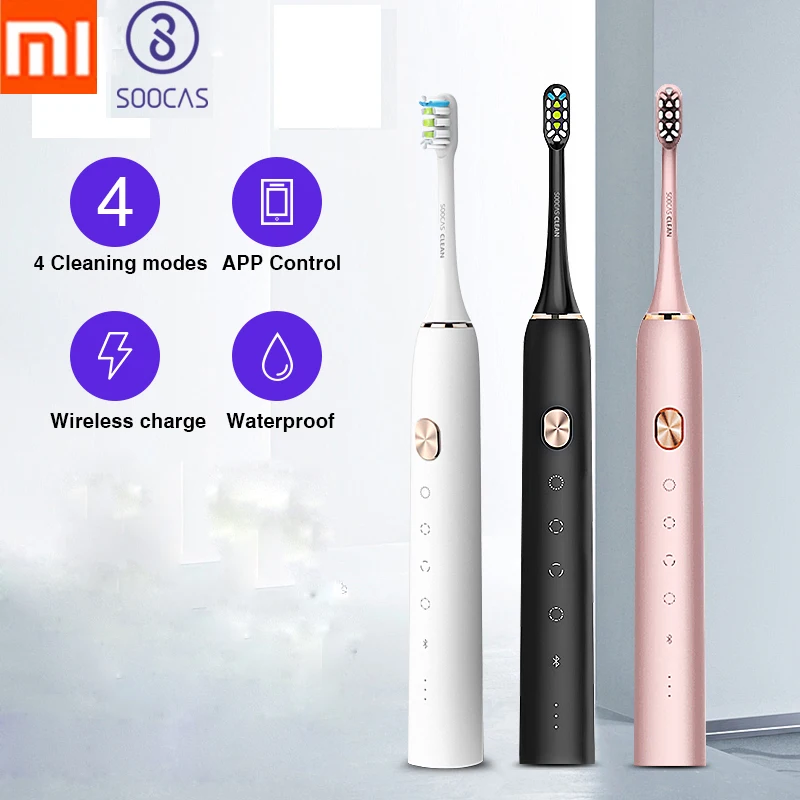 Xiaomi Mijia SOOCAS X3 звуковая зубная щетка электрическая зубная щетка ультразвуковая Автоматическая обновленная USB заряжаемая для взрослых Водонепроницаемая IPX7