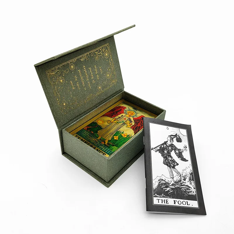 Красочный водонепроницаемый Таро из золотой фольги пластиковый полностью