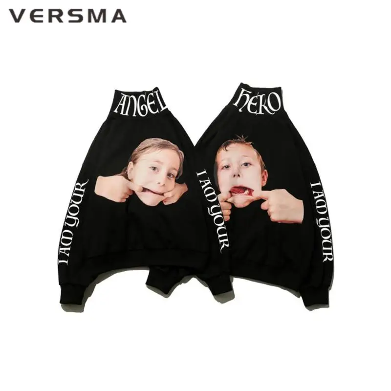 VERSMA корейский Harajuku Ulzzang 3D печатных толстовки кофты для мужчин и женщин осень High Street хип хоп свободные Рождество Пара Толстовка