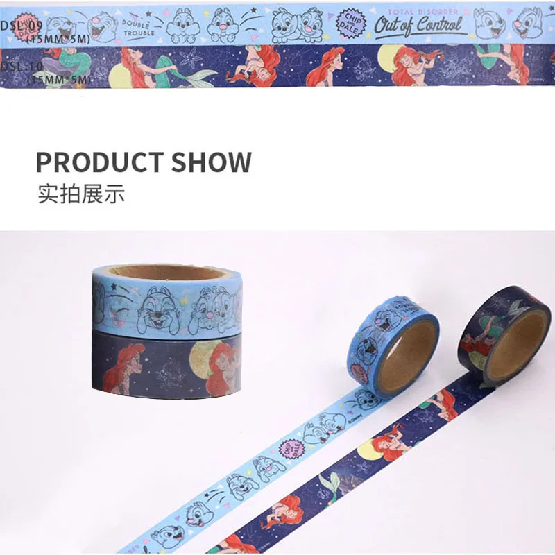 

Chip Dale Ariel Princess Mermaid Washi Tape Paper Stickers Diary Notebook Stationery Creative Cartoon Hand Account DIY Toys New