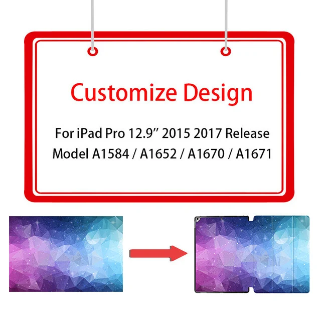 Custom Design MTT Чехол для iPad Pro 12,9 дюйма ультра тонкий из искусственной кожи трехкратный умный чехол для планшета модель A1584 A1652 A1670 A1671 - Цвет: Custom Design