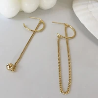 davini copper chain drop earrings large circle hoops shape statement earrings for women line earring fashion jewelry mg333
