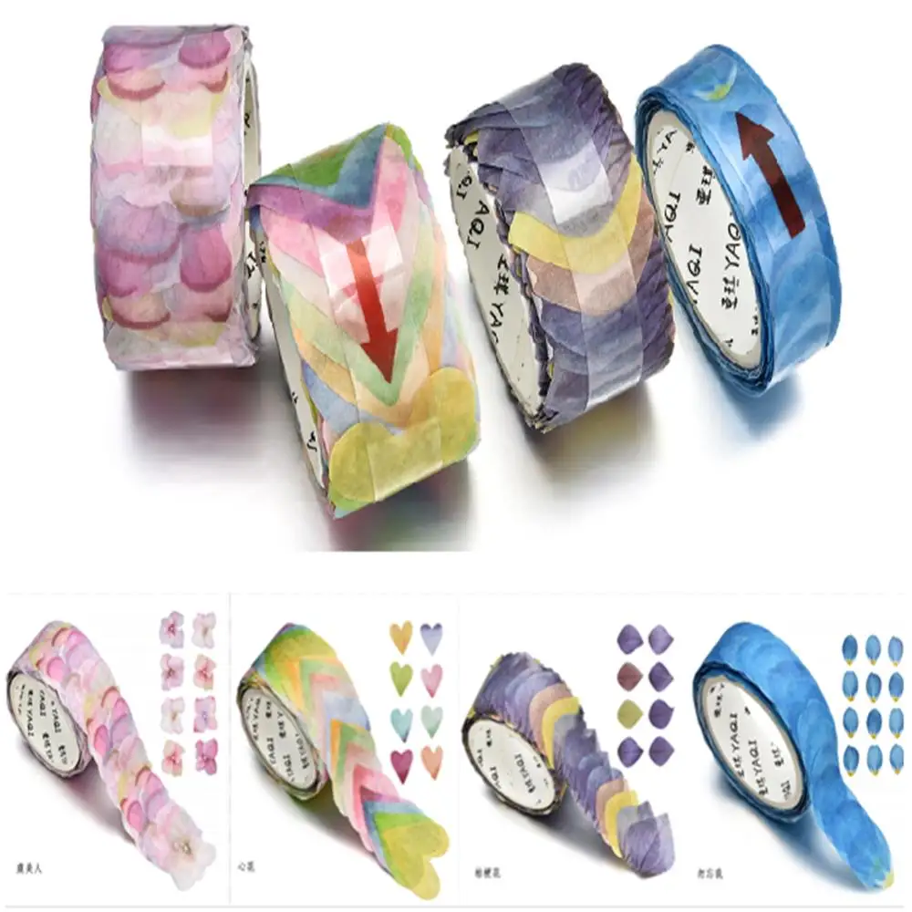 200 шт./рулон украшенное цветочными лепестками лента Washi DIY Скрапбукинг дневник