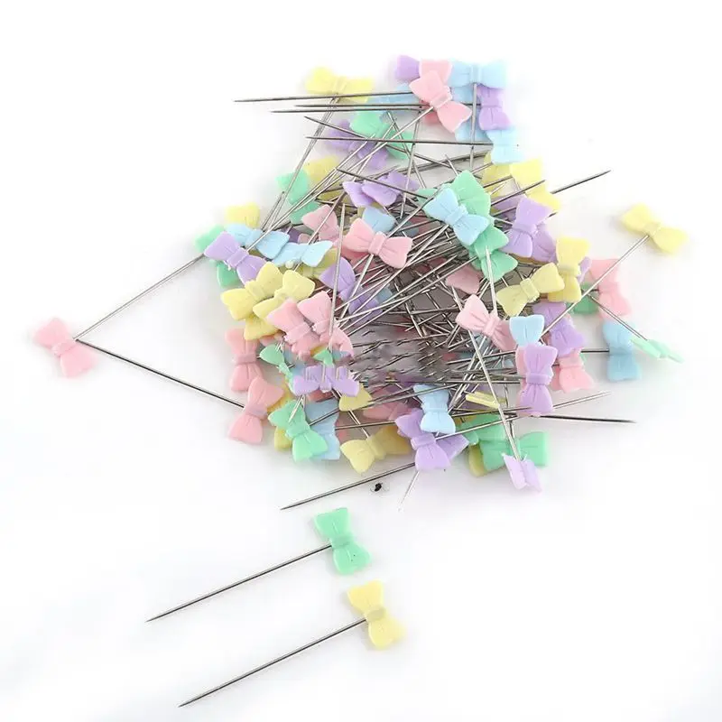 

100Pcs/Bag Pins Mixed Colors Sewing Patchwork Pins Flower Head Pins Sewing Tool Needle Arts Sewing Accessories Tie