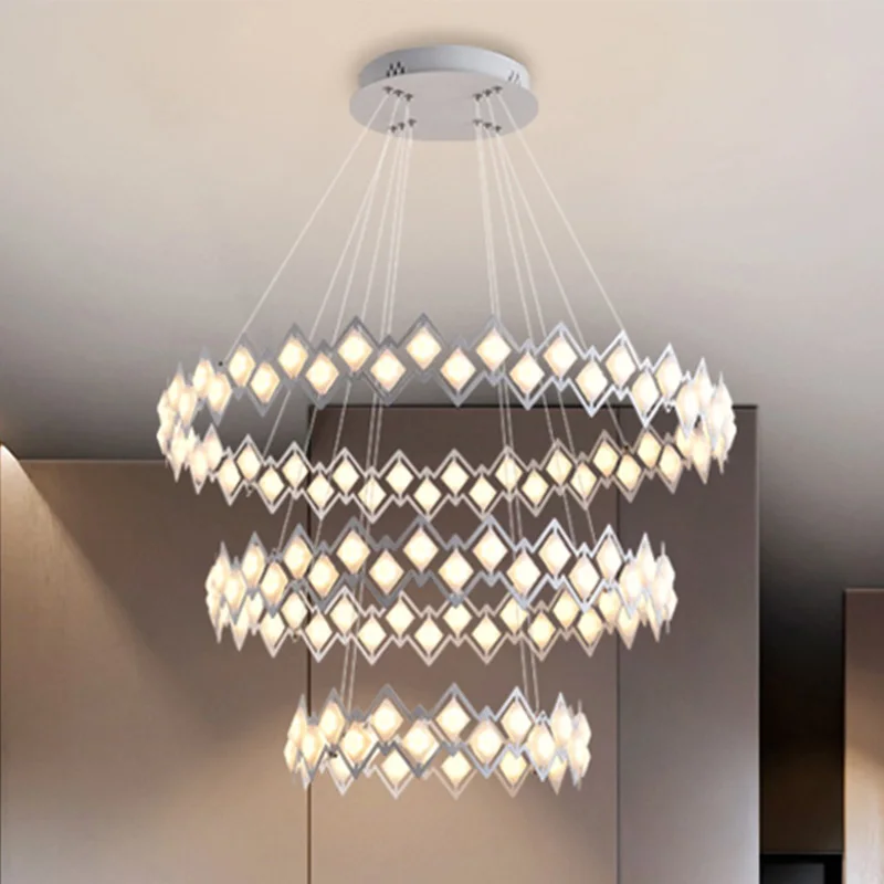 

ModernwhiteAcrylicRound Chandelierliving RoomLED LightingDecorative Lightsblackdining RoombedroomCeiling Lights
