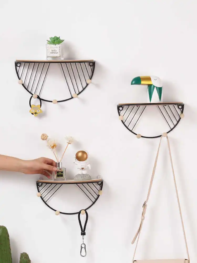 

Nordic dormitory wall shelf living room hanging partition bedroom bookshelf decorative storage stand