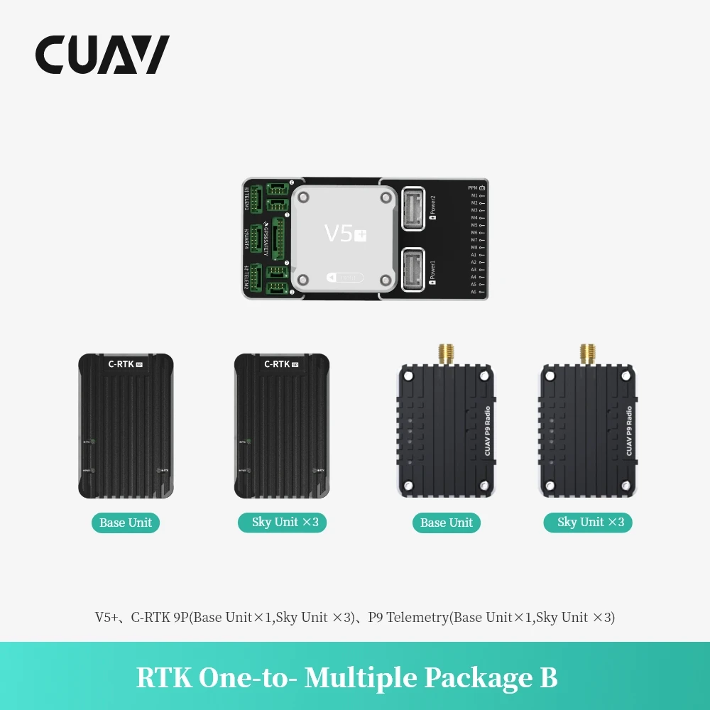 Набор для радиотелеметрии CUAV RTK готовый к полету с контроллером полета V5 + GPS 9P и P900