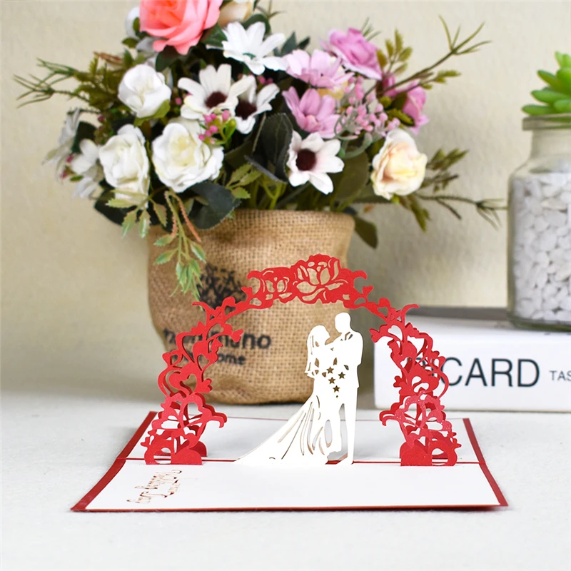 10 упаковок выдвижных свадебных открыток для приглашений в честь Дня Святого