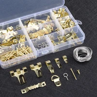 assorted picture hanging kit 220 piece assortment with wire picture hangershooks nails and hardware for frames