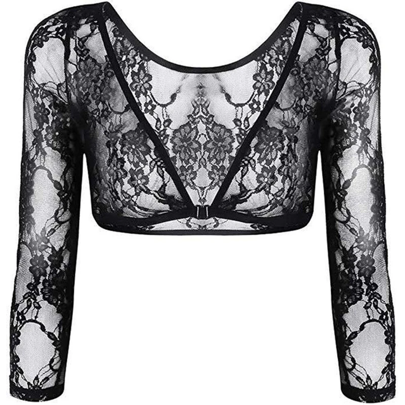 Женское нижнее белье балетный укороченный топ болеро с прозрачным цветочным