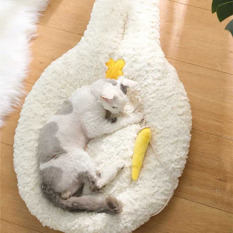 

Домик для собак, домашний мягкий спальный коврик для глубокого сна для кошек, зимнее теплое гнездо для кролика, домик для домашних животных, ...