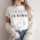 Женская рубашка с рисунком Иисуса и короля, летний топ унисекс с рисунком