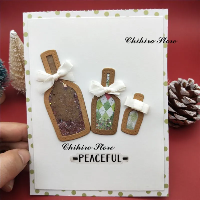 Новинка 2020 металлические Вырубные штампы в виде бутылки для дрифтинга большой