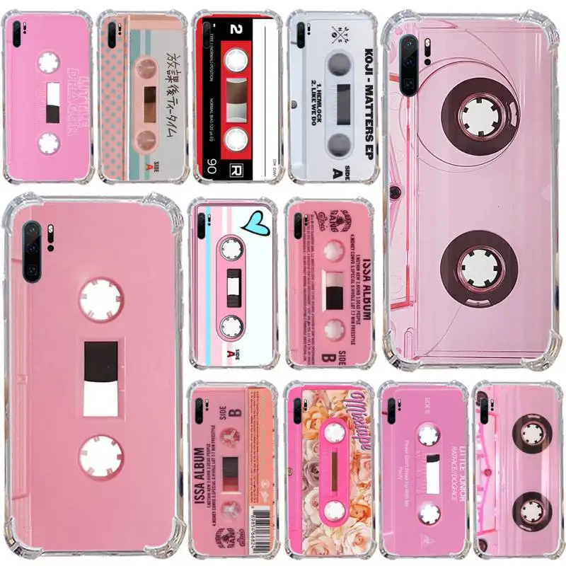 

Audio cassette retro pink Phone Case Transparent Samsung s9 s10 s20 Huawei honor P20 P30 P40 xiaomi note mi 8 9 pro lite plus