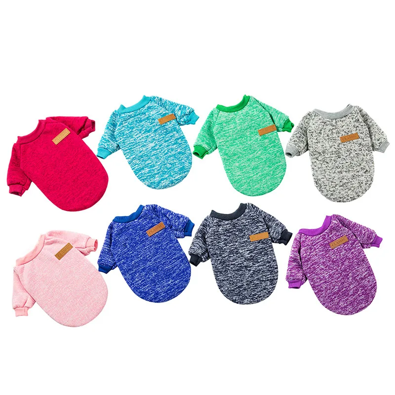 Одежда для собак однотонный дизайн Классическая Толстовка осенне-зимняя одежда