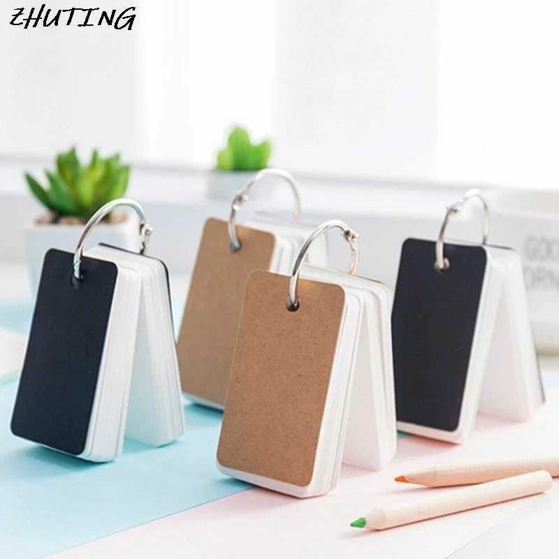 

Simple DIY Index Cardboard Cover Blank Paper Card Memo Pad Bookmark Binder Rings