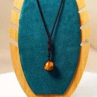 fashion nature tiger eye stone necklace for women natural beaded handmade pray pendants necklaces men rope chain charm jewelry