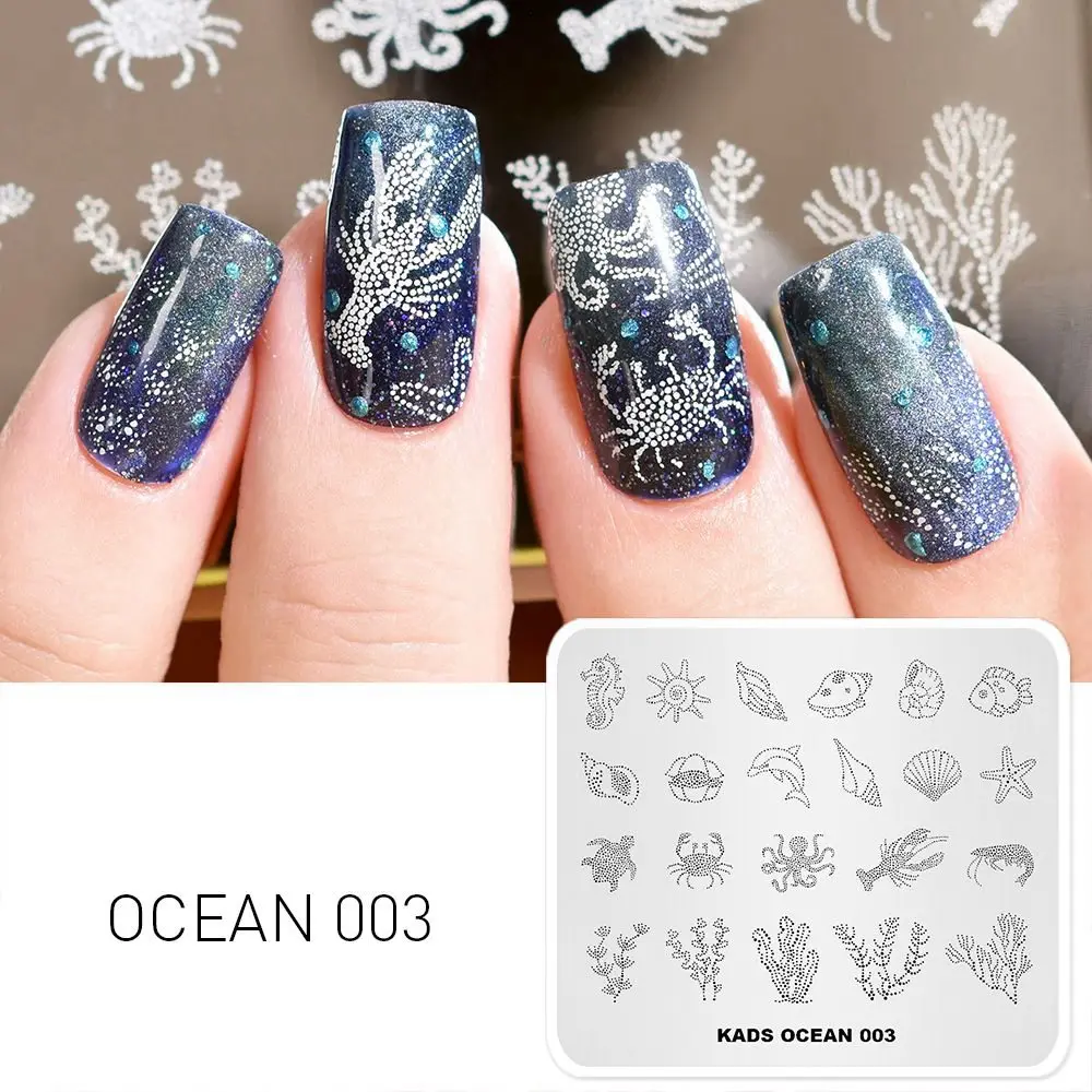 Ocean 003 Нейл-арт шаблоны для стемпинга для нейл-арта 36 дизайнов цветок бабочка геометрическое изображение штамп Шаблон трафарет Инструменты для маникюра - Цвет: Ocean 003