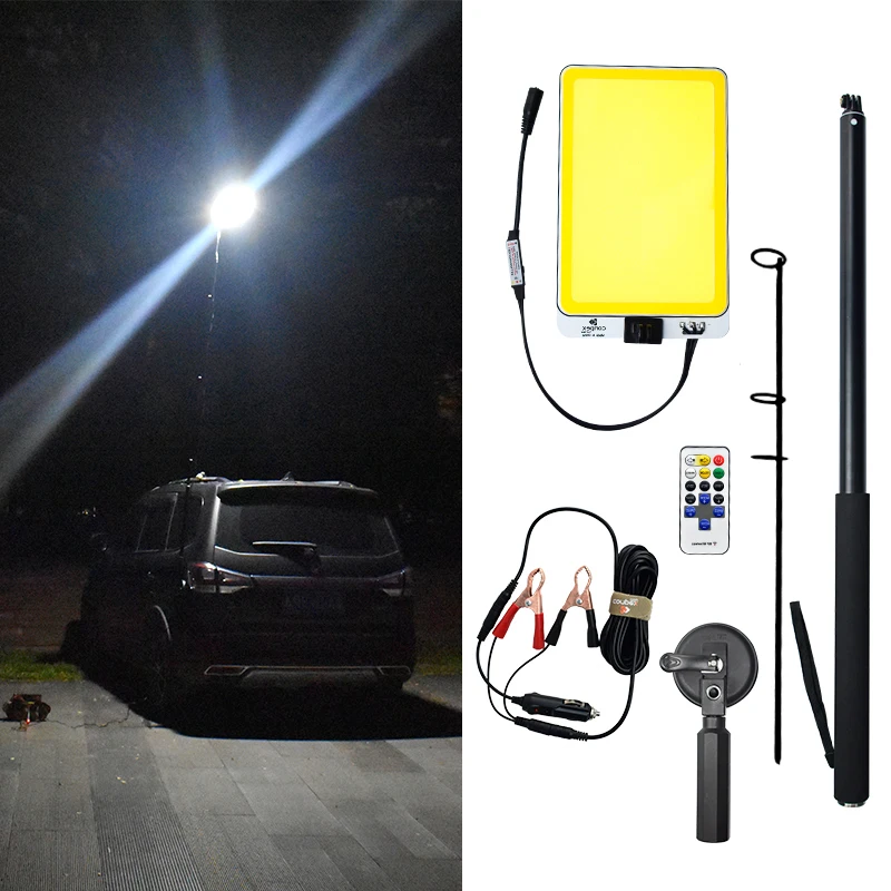 

New Multi-functional Novelty lighting 4500Lm LED Panel Light Dimmable Portable Outdoor lights 12V telescopic Camping Tent Bulb