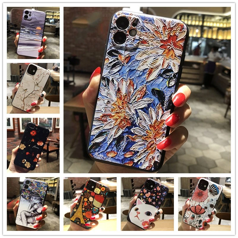 3D рельефный чехол для телефона Huawei Y8P 10i Nova5T цветочный силиконовый Honor 10 Lite 20 Pro Nova 5T
