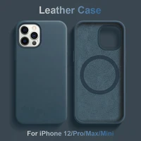 genuine leather case for iphone 12 pro max mini mobile phone cases covers magnetic leather case for magsafe iphone 12 promax
