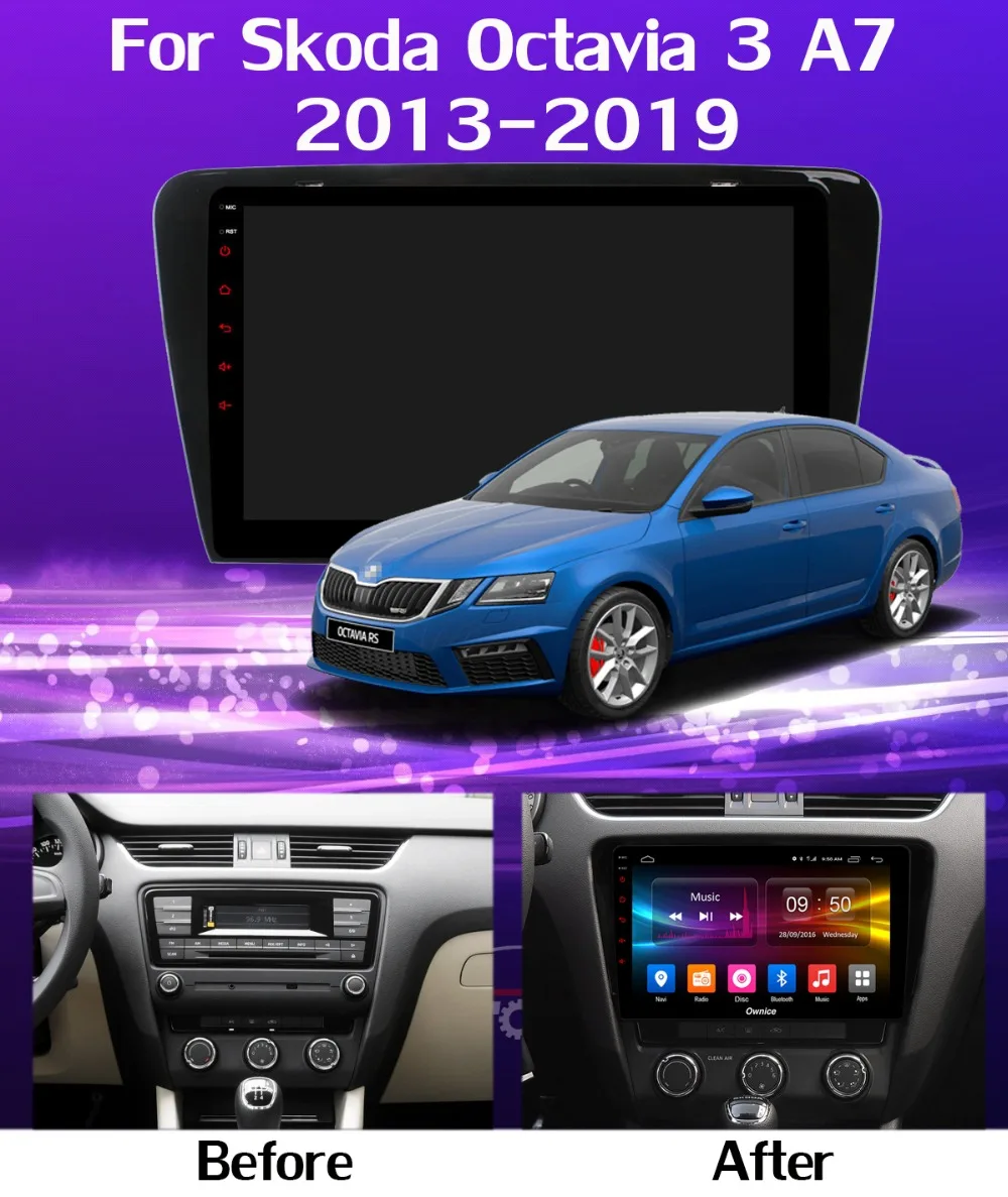 360 ° 4* камера 4G SIM WiFi Android 9,0 8 ядерный 4G+ 64G SPDIF DSP CarPlay Автомобильный gps радио плеер для Skoda Octavia 3 A7 2013