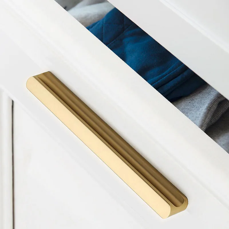 Ручка для мебели длинная ручка черного и золотого цвета из алюминиевого сплава с