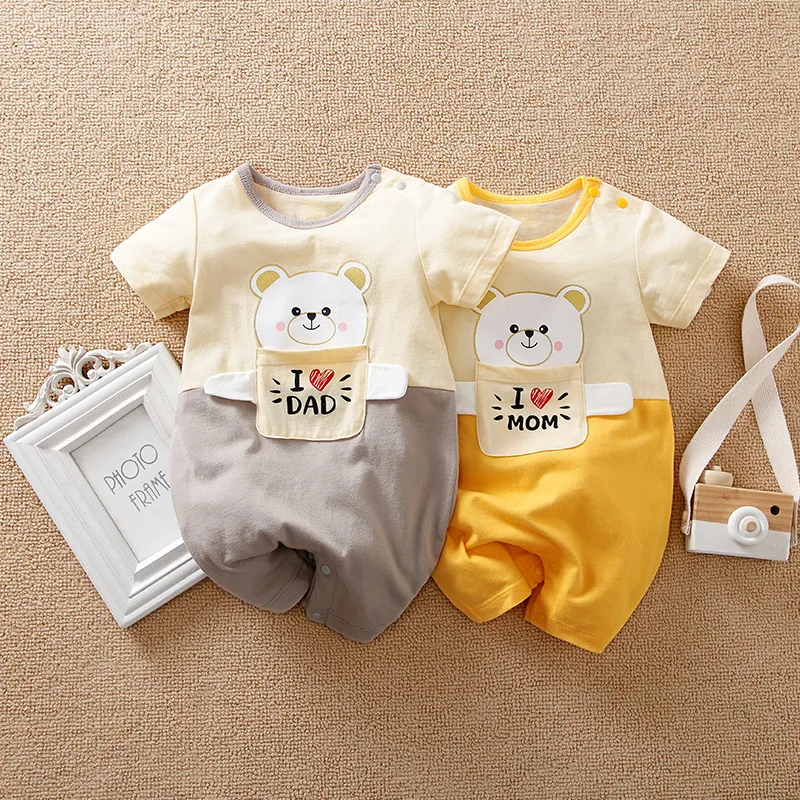 

TONSEN 0-2Y Newborn Baby Boys Girls Clothes Cotton Soft Lovely Bear Cartoon Onesie Romper Jumpsuit Babe Casual Cosume Family