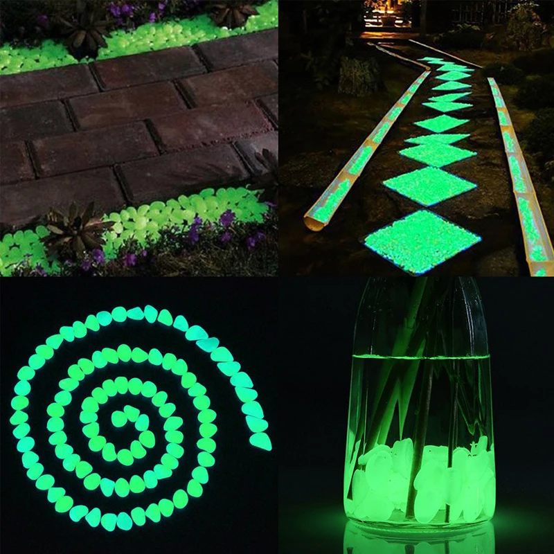 

50PCS Glow in the Dark Garden Pebbles Glow Stones Rocks for Walkways Garden Path Patio Lawn Garden Yard Decor Stones