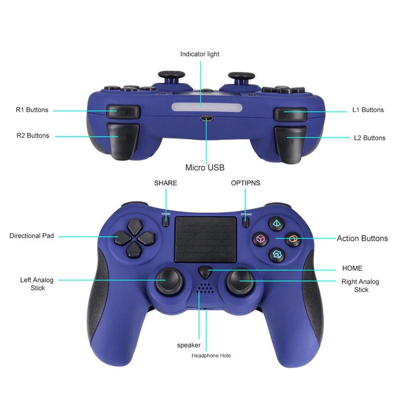 Для PS4 Elite джойстик двойной вибрации 6-Axis Bluetooth Беспроводной игровой контроллер с 3