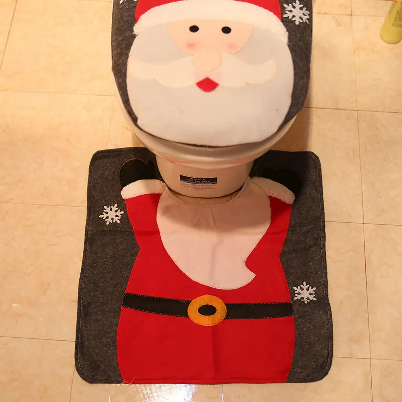 Navidad, мультяшный Санта-Клаус, снеговик, лось, крышка для унитаза, рождественские украшения для дома, ванной комнаты, принадлежности, новогодний декор