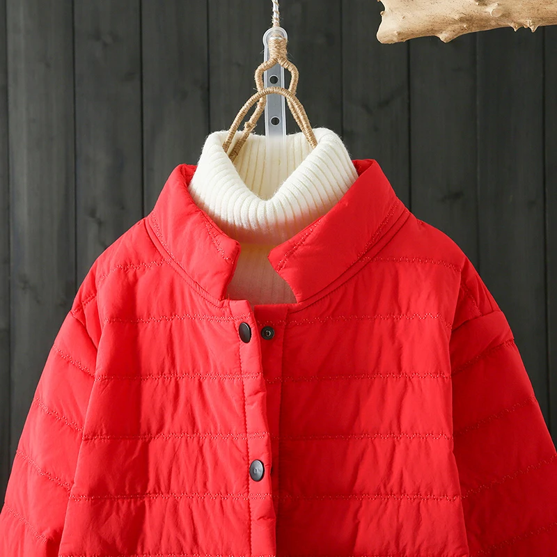 Large size 4XL women's Korean style thin straight cotton jacket 2021 spring autumn new single-breasted mid-length cotton coat 71