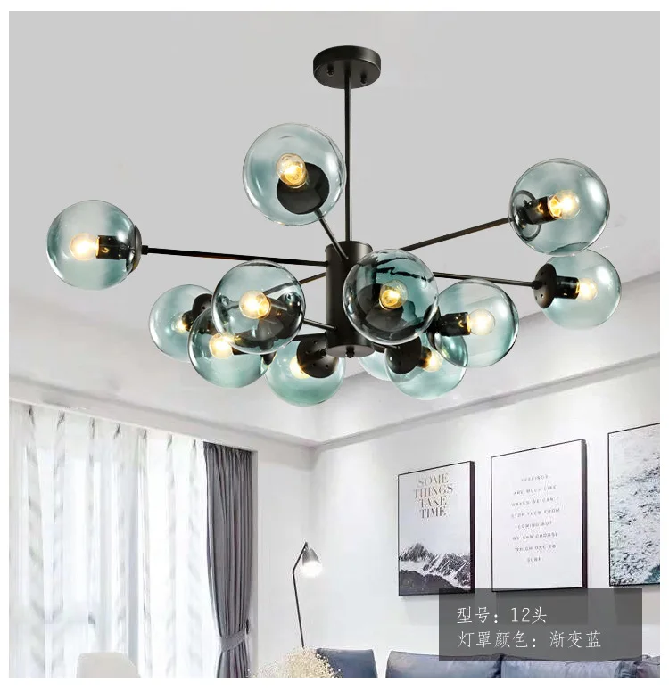 Современный стеклянный шар светодиодные люстры освещение креативная лампа для