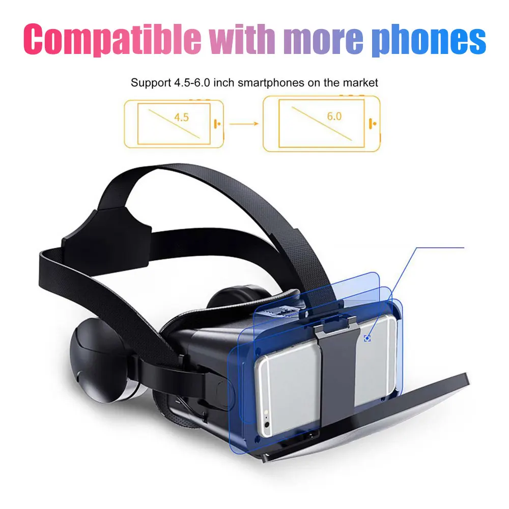 3D VR Headset Glasses Adjustable Device With Wireless Handle Virtual Reality Helmet For Android/IOS/PC Controller | Электроника
