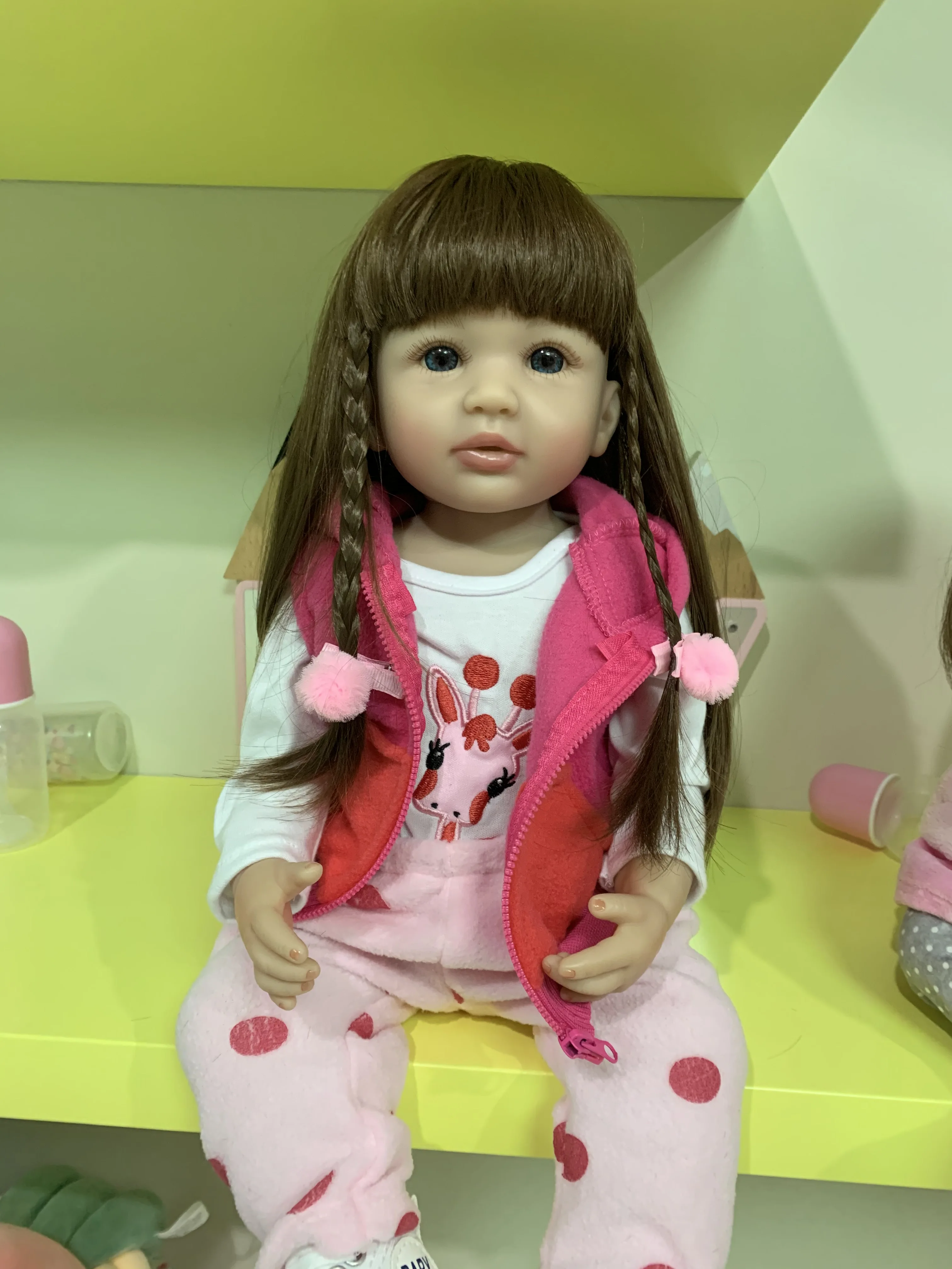 

Original NPK 55CM anthentic full body silicone reborn toddler princess girl doll lifelike real soft touch bath toy waterprrof